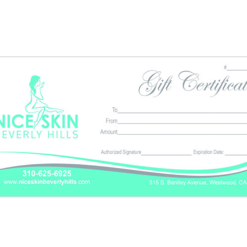 Gift Certificate for Nice Skin Beverly Hills